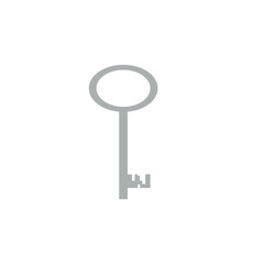 SILVER DESIGN KEY, ON WHITE 