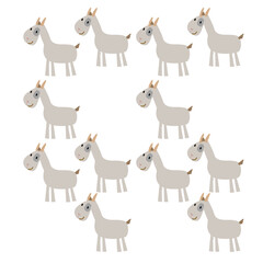 Cute goats pattern, background, texture