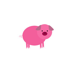 DESIGN PINK PIG, ON WHITE
