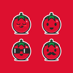 Cute tomato character vector