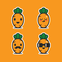 Cute carrot character vector