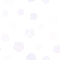 Light Multicolor vector seamless doodle pattern with flowers.