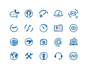 GPS navigation and geolocation, monitoring of transport. Linear vector icons for your website application and presentation.