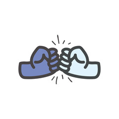 fist sign with hands line and fill style icon vector design