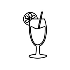 summer cocktail icon, line style
