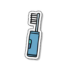 electric toothbrush doodle icon, vector illustration