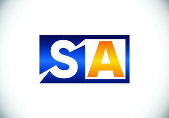 Initial Monogram Letter S A Logo Design Vector Template. S A Letter Logo Design
