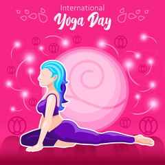 Girl with blue in yoga pose