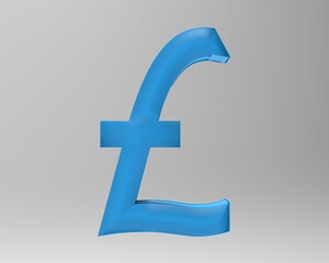 Obraz premium Pound sterling sign isolated GBP 3d render 