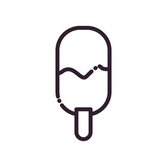 Isolated ice cream with stick line style icon vector design