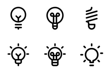set of Bulb illusion Vector icon