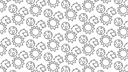 Space seamless background on white background. Vector illustration.