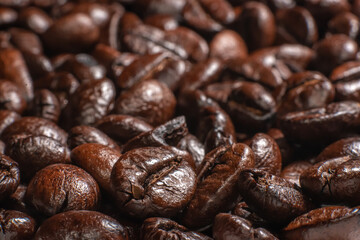 roasted coffee beans, background