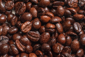 roasted coffee beans, background