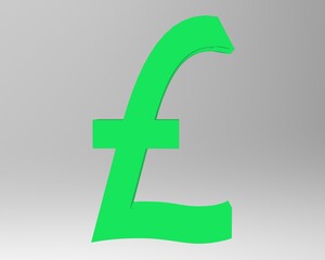 Obraz premium Pound sterling sign isolated GBP 3d render 