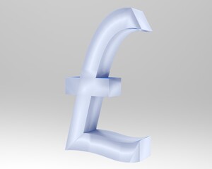 Pound sterling sign isolated GBP 3d render
