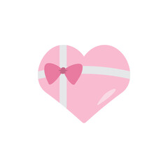 Heart shape gift box graphic design template vector isolated