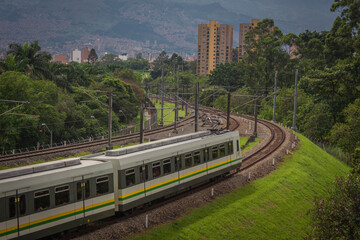 Naklejka premium Medellín, Antioquia / Colombia. February 25, 2019. The Medellín metro is a massive rapid transit system that serves the city