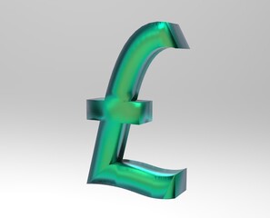 Pound sterling sign isolated GBP 3d render
