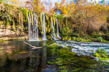 Fototapeta na wymiar Duden Waterfall in Antalya Province in Turkey