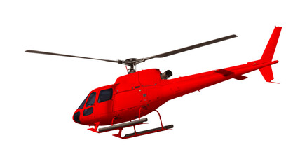 Naklejka premium Red helicopter isolated on white