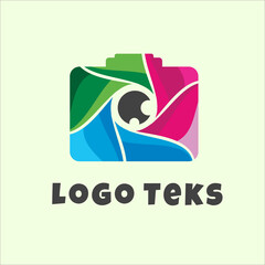 Profesional logo Photography with Colorful Camera and rana ikon, vintage, badge