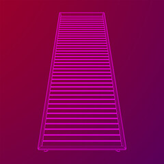 Data center storage room object. Hardware equipment telecommunication server. Computer database tower. Internet industry cluster. Wireframe low poly mesh 3d render illustration