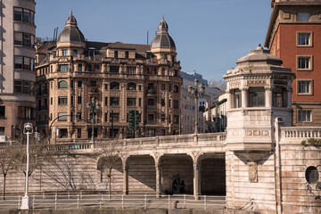 Fototapeta premium View of part of the Town Hall bridge in Bilbao, Biscay, Basque Country, Spain, Europe