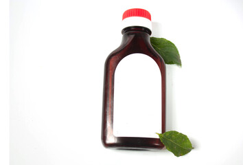 flat dark bottle isolated on white background copyspace