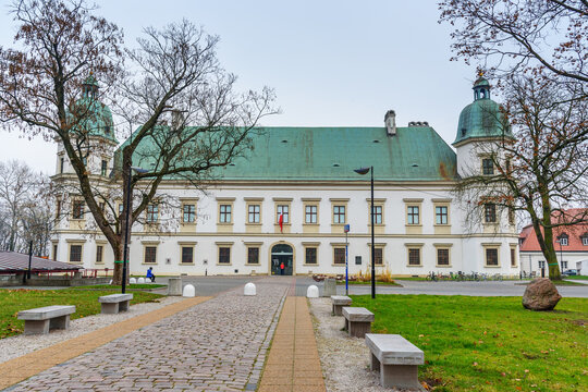 Ujazdow Castle in autumn in Warsaw. Poland