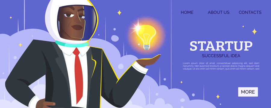Startup web banner. Vector illustration