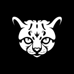 Angry cat head vector black white