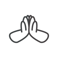 Obraz premium Sign with hands line style icon vector design