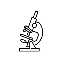 Microscope vector illustration. Medical laboratory equipment icon. Science and medicine symbol.