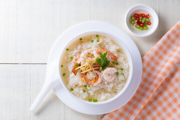 Thai Rice Soup With Shrimp (Khao Tom Goong)