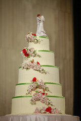 wedding cake decorated with flowers