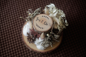 Wooden wedding ring box

