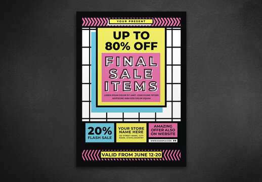 90s Stye Sale Flyer Layout