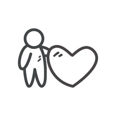 Avatar person with heart line style icon vector design
