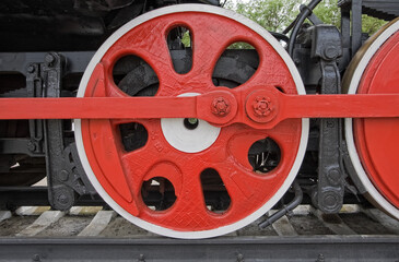 Old steam locomotive wheels