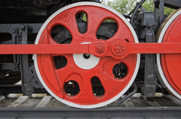 Old steam locomotive wheels