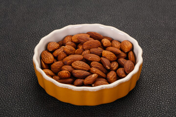Almonds nuts heap