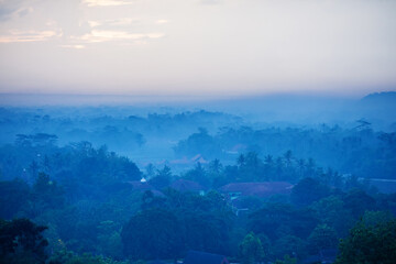 Sunrise at Borobudur temple, Java, Bali