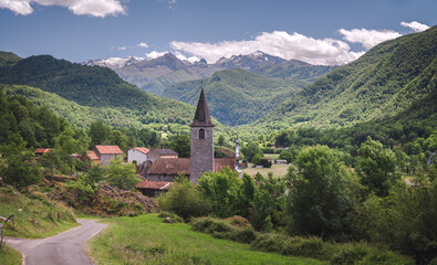 Ercé southwest France village in the Ariege pyrenees mountains