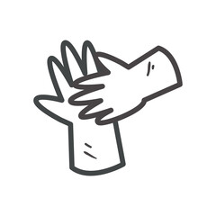 Sign with hands line style icon vector design