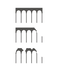 Set of three columns temple illustration