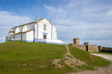 iglesia del Salvador, castillo medieval, Arraiolos, Distrito de Évora, Alentejo , Portugal