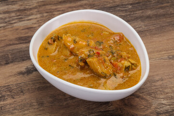 Traditional thai curry chicken soup