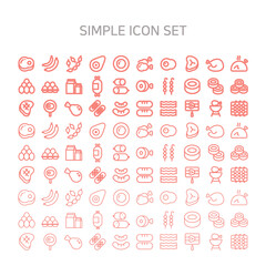 Simple icons about meat types and meat cooking.
