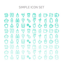 Simple icons for various drinks.
